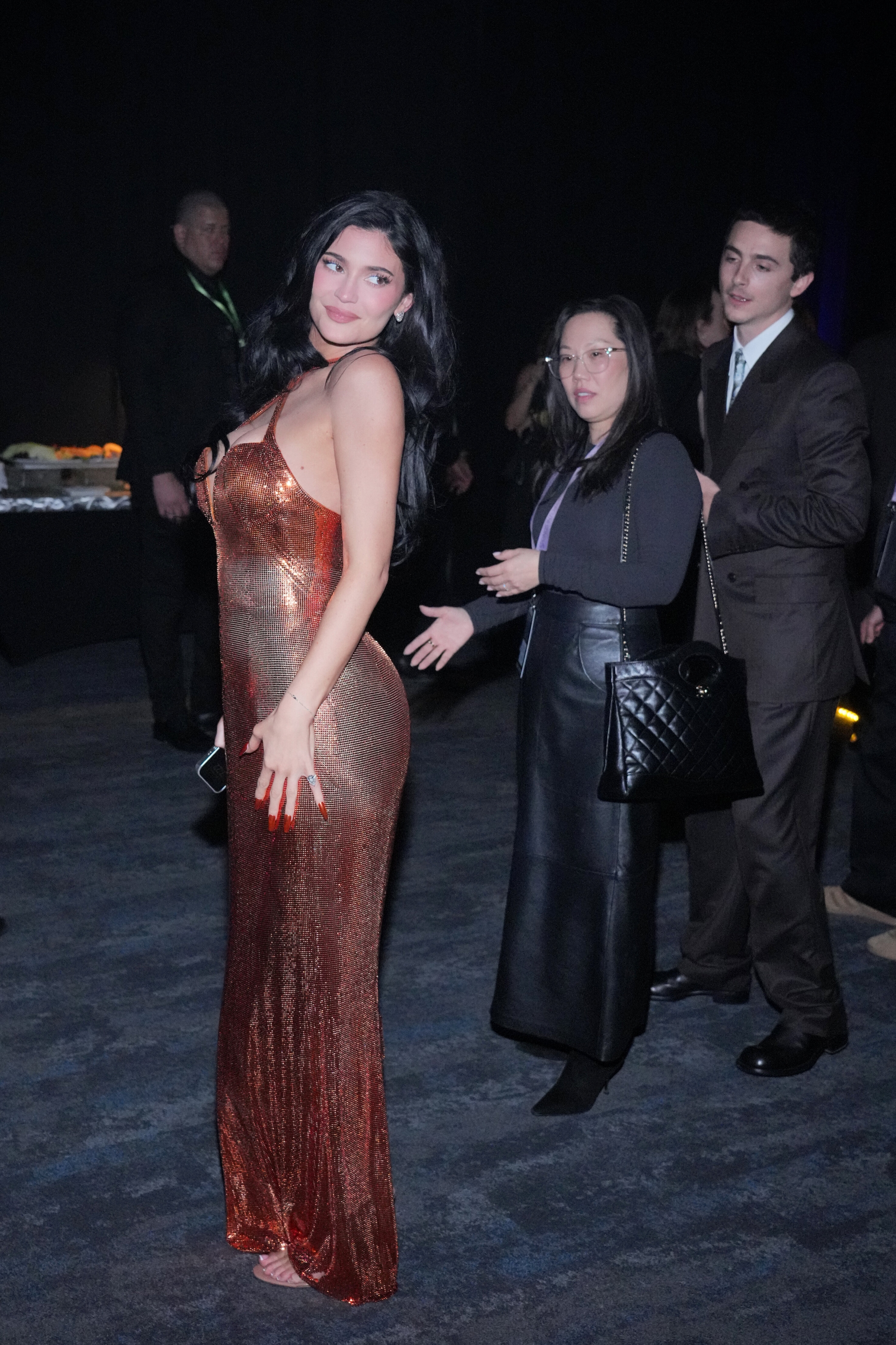 Kylie Jenner, left, and Timothee Chalamet arrive at the 37th Palm Springs International Film Festival Film Awards on Saturday, Jan. 3, 2026 at Palm Springs Convention Center in Palm Springs, Calif. (Photo by Jordan Strauss/Invision/AP)